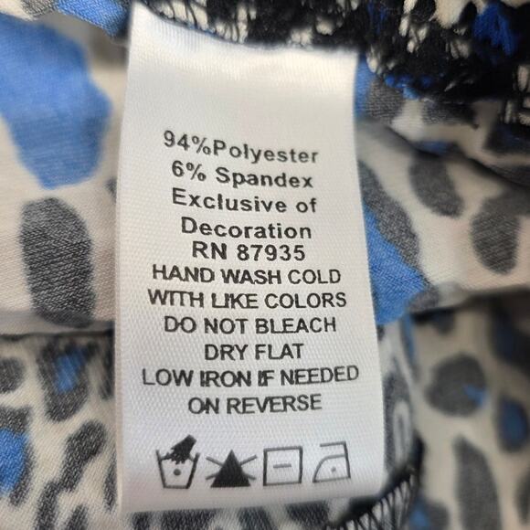 Simonton Says by George Simonton Blue Animal Print Sequin Pencil Skirt, Size M - Picture 8 of 8